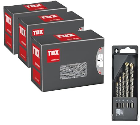TOX Set Barracuda especial para piedra maciza y hormigón + tornillos, incl. juego de brocas (5 pzs.), 013909015