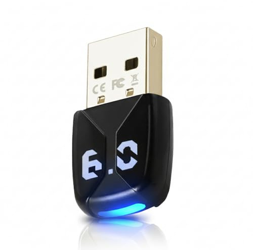 Adaptador USB Bluetooth 6.0 – PC Bluetooth Dongle para Windows 11/10/8.1, Plug & Play BT Stick, adaptador Bluetooth USB, adaptador BT para auriculares, ratón, teclado