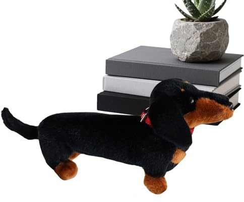 Générique Peluche Teckel - Jouet en Peluche Chien Doux avec Coussin à Câliner | Oreiller Doudou Animal pour - pour Chambre d'enfant Maison Bureau Canapé Lit Salle de Jeu Voiture Anniversaire Fêtes