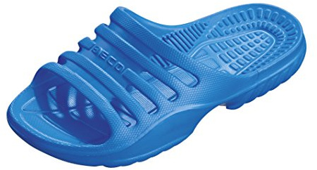 Beco Badeschuhe Kinder – leichte EVA Badesandalen Kinder für Mädchen & Jungen, komfortable Badeschlappen Kinder ideal für Schwimmbad oder Strand – in Blau, Größe: 28