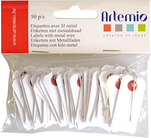 Artemio 11060134 Etiketten, Papier, Weiß, 11 x 1,5 x 11,5 cm, 50 Stück