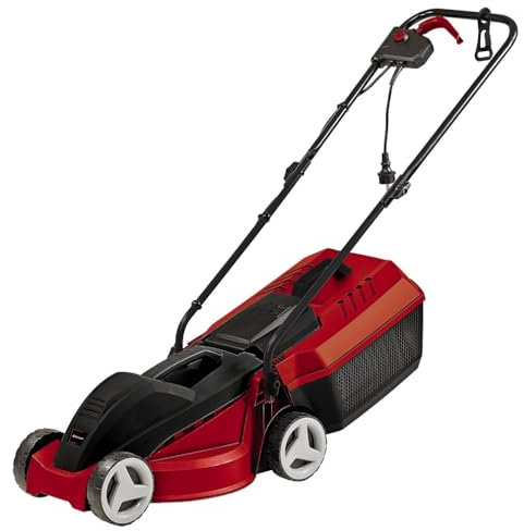 Einhell GCEM1030 Cortacésped eléctrico, 1000 V, 3 niveles, hasta 300m² de jardín, 25L de capacidad de bolsa, Rojo