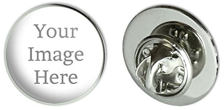 Graphics and More Personalized Small Round Lapel Hat Pin Tie Tack .75| Customize With Your Own Image