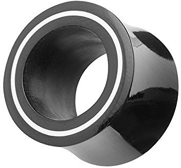 Piercingfaktor Flesh Tunnel Ohr Piercing Plug Ohrpiercing Ear Organic mit Horn Inlay Double Flared Schwarz Weiß