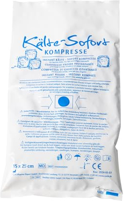 Medicalcorner24 Kälte Sofort Kompressen, ohne Vorkühlen einsetzbar, 15 x 25 cm, 6 Stück