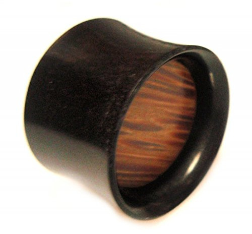 Chic-Net Horn Plug Flesh Tunnel Büffelhorn Palm Holz Organic Expander Tribal Piercing Ohrstecker Plugs 20 mm