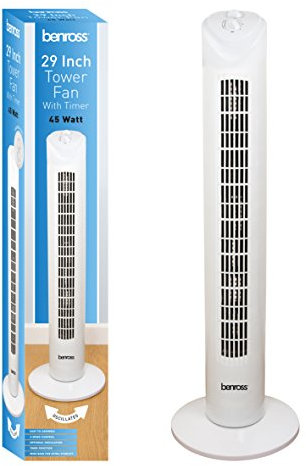 Benross 43960 Essential 73cm Tower Fan/Three Speed Control/Timer Function / 90 Degree Oscillation
