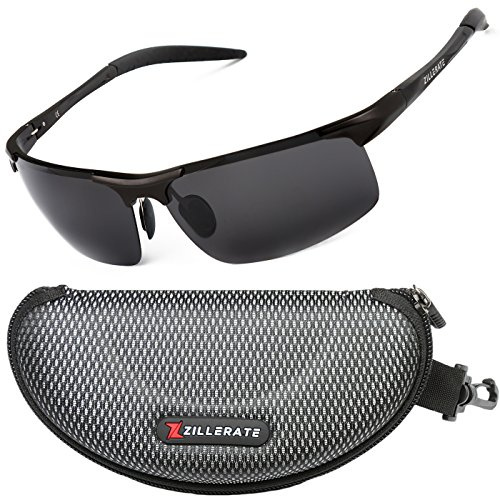 ZILLERATE Occhiali da Sole Uomo Polarizzati Sportivi – Lenti HD Antiriflesso UV400 per Guida, Pesca, Ciclismo, Trekking, Lavoro – Montatura Leggera in Metallo con Custodia Rigida e Accessori