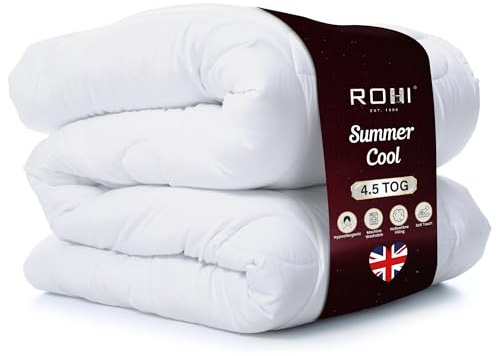 Rohi Summer Cool Microfibre Double Duvet 4.5 Tog - Soft Like Down Duvet - Warmth Without Weight Summer Quilt - Made in UK (Double)