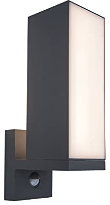 LED Außenwandleuchte Cuba m. Bewegungsmelder, verstellbare Wandlampe 90° drehbar,Außenleuchte aus Aluminium in Anthrazit, Gartenbeleuchtung 13 Watt, 1000 Lumen, 3000 Kelvin, moderne Wandleuchte