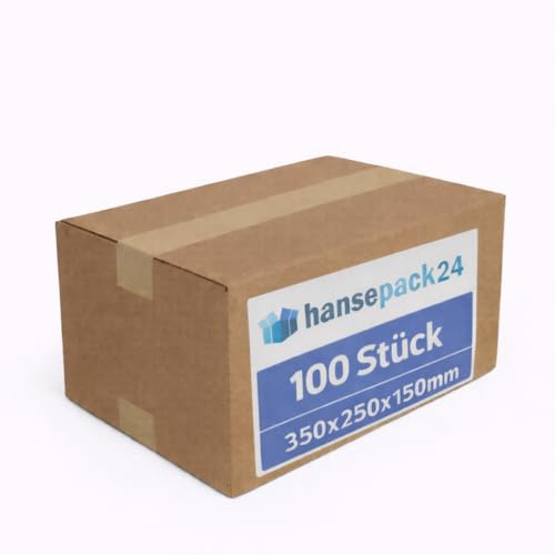 100 Stück 350x250x150mm Faltkarton Versandkarton Groß - Robuste Kartons Versand für Verpackungskartons, Kartons Versenden, Pappkartons - Versandkartons Kaufen, Karton Box, Verpackungsmaterial Karton