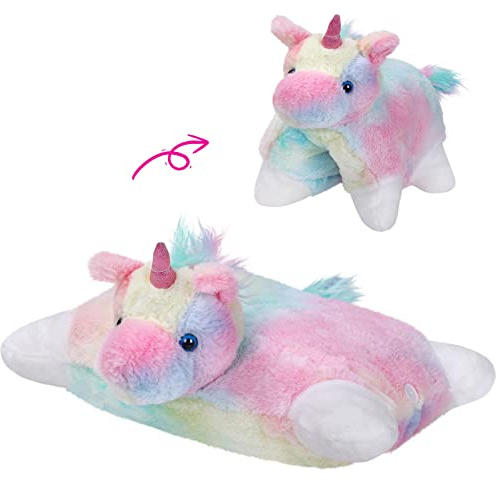 Glow Guards 16 Rainbow Unicorn Stuffed Animal Cute Soft Lovely Colorful Plush Toy Pillow Bedtime Sofa Decors Birthday Christmas Children's Day Gifts for Toddlers Kids
