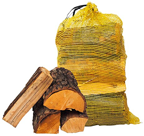Standard Net Kiln Dried Logs Ready to Burn Hardwood Firewood - Easy to Carry & Store - Suitable for Outdoor Garden Patio Chimeneas Oven Wood Burning Fired Stoves Open Fires Firepits & Log Burners