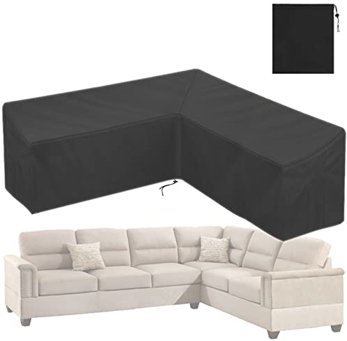 Abdeckung für Gartenmöbel L-form Wasserdicht 300x300x98cm, Sofabezug L Form Wasserdichtes Gartenmobelabdeckung 210D Oxford Gewebe Couchbezug Sofa Abdeckung Sofa Protector Cover Staubdichte Anti UV