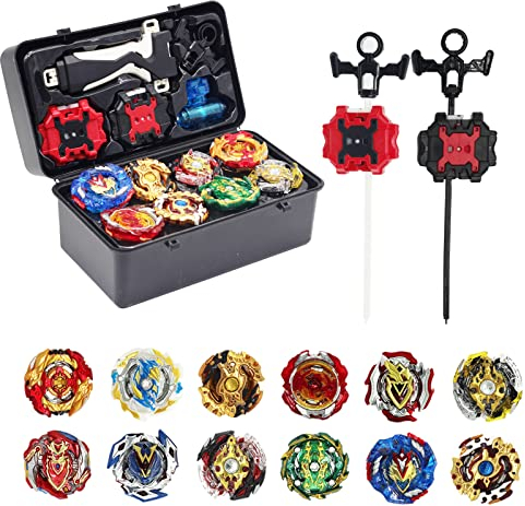 Gytobytle 12er Bey Kampfkreisel mit Kasten Metal Fusion Blade Kreisel Set, mit Griff