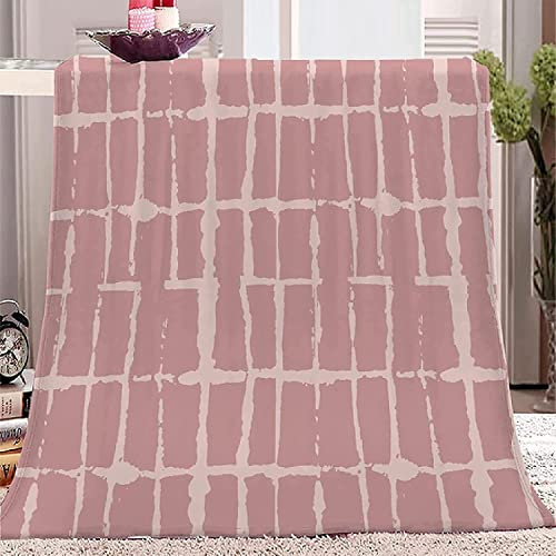 3D Kuscheldecke 150x200 Flanell Fleecedecke Streifen Decke Geometrisch, Flauschig Mikrofaser Wohndecke Rosa, für Sofadecke Couchdecke Sofaüberwurf Bettüberwurf