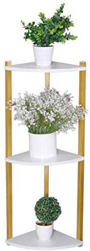 FLBT Blumentopfständer mit 3 Ebenen Wohnzimmer-Metall-Bodenständer-Blumenständer für den Innen- und Außenbereich