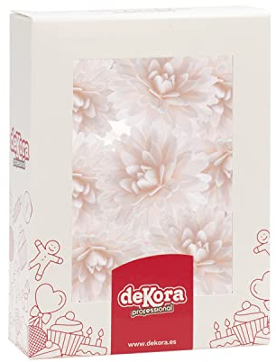 dekora – Fiori Commestibili in Ostia Bianchi Ø4,5 cm – 12 Pezzi – Senza Glutine, Senza Lattosio, Vegetariani – Decorazioni Comestibili per Torte, Cupcake, Matrimonio, Compleanno