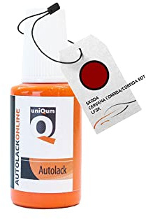uniQum Autolack Lackstift fürs Auto für Skoda CERVENA Corrida/Corrida ROT LF3K Autolack Reparatur 30 ml