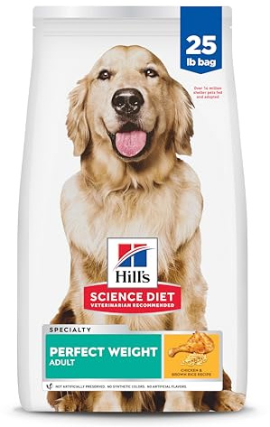 Hill's Science Diet Adult Perfect Weight Dry Dog Food, Chicken & Brown Rice, 25 lb. Bag
