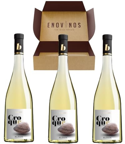 Vino Albariño Croque - x3 Botellas Vino Blanco D.O. Rias Baixas 100% Albariño 75 cl - Mejor Selección ENOVINOS