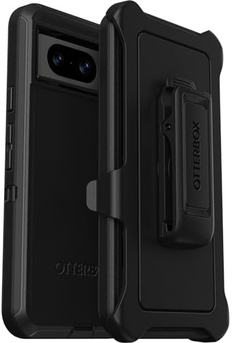 OtterBox Defender Hülle für Google Pixel 8, stoßfest, sturzsicher, Ultra-robust, schützende Hülle, 5X getestet nach Militärstandard, Schwarz