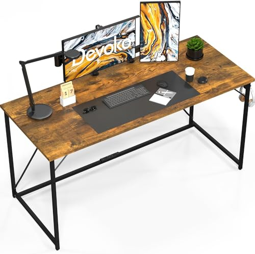 Devoko Schreibtisch Tisch Computertisch, 100 x 50 x 75 cm Laptop-Schreibtisch, Vintage braun