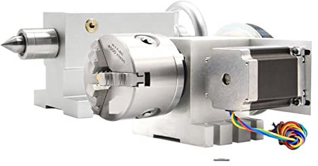 Moteur pas à pas 80 mm CNC 4ème axe + taillon CNC Diviser l'axe de la tête/de rotation/un axe for mini CNC Routeur/graveur de gravure du bois de bois Pour routeur de tour de fraiseuse CNC
