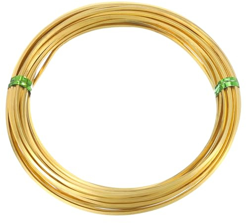 PATIKIL Alambre Cuadrado de Latón de 16 Calibres/1.2mm 19.69 Pies Suave y Flexible para Hacer Joyas manualidades de Arte Envoltura de Pendientes Decoración de Artesanía Latón