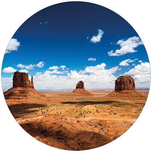 Wallario Glasbild rund Monument Valley - Rund, 50 cm Durchmesser Wandbild Glas in Premium-Qualität: Brillante Farben, freischwebende Optik