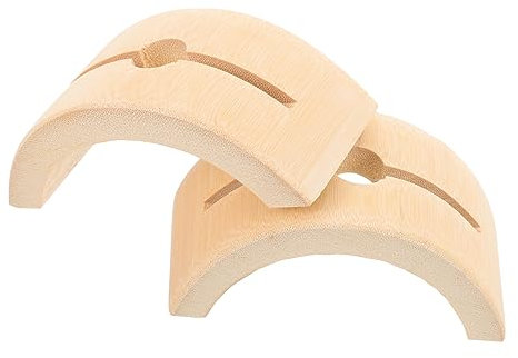 Amosfun Display Stand Wooden 2pcs folding fan holder display stand hand wooden frame fan holder Japanese-style folding fan organizer hand fan stand bracket fan bracket wooden fold