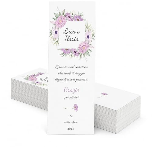 CORMAR Bigliettini Matrimonio Personalizzati – 60 Pezzi – Segnaposto o per Bomboniera con Frase a Scelta – Ricordo Originale per Invitati