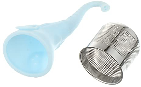 MOLUCKFU Elephant Shape Stainless Steel Tea Infuser Blue Silicone Handle Fine Tea Strainer Filter for Home and Travel
