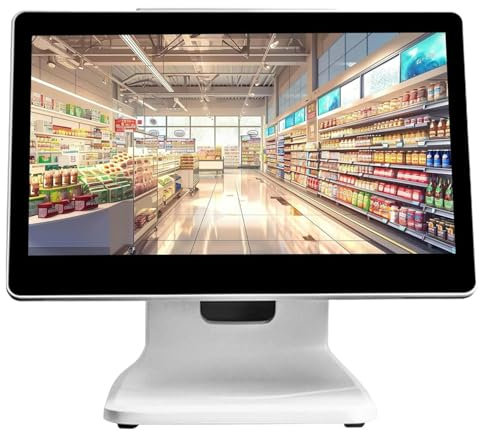 LSHFYV Système de Caisse enregistreuse, système de Caisse enregistreuse Tout-en-Un à écran Tactile Intelligent, Angle réglable pour Les systèmes de Vente au détail, de Restaurant et de Magasin