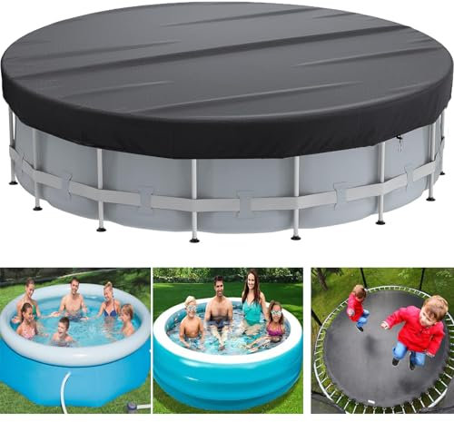 Telo di copertura per piscina, rotondo, impermeabile e antistrappo, adatto per tutti i tipi di piscine, rotondo