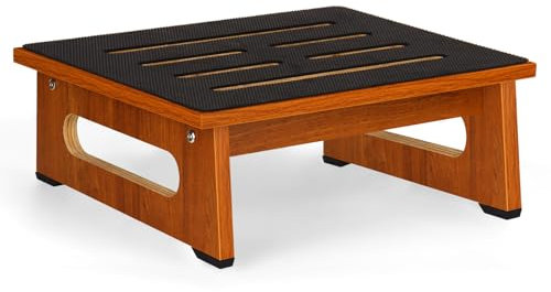 Wooden Step Stool for Adults Seniors with Non-Slip Rubber Feet Step, Heavy Duty Platform Stepping Stools with 450 LBS Capacity for Bedroom Kitchen Bathroom, Bed Steps for High Beds, Bedside Support