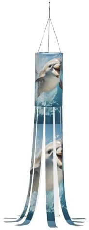 Lustiger Tier-Delfin-Druck, festlicher Windsack – Halloween-Geister-Dekoration, Outdoor, Herbst-Windsäcke, Geist Halloween