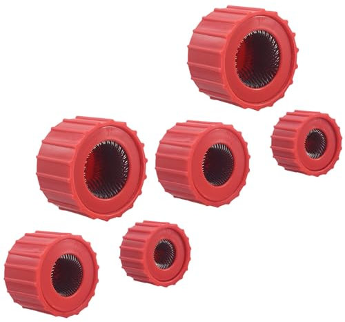 Oiieco 6 Pcs Copper Pipe Cleaner Drill Brush Set, 1/2 3/4 1 Tube Cleaning Tool for Plumbing, Copper Pipe Brush for Drill, Plumbers Tools for Pipe Maintenance and Rust Removal