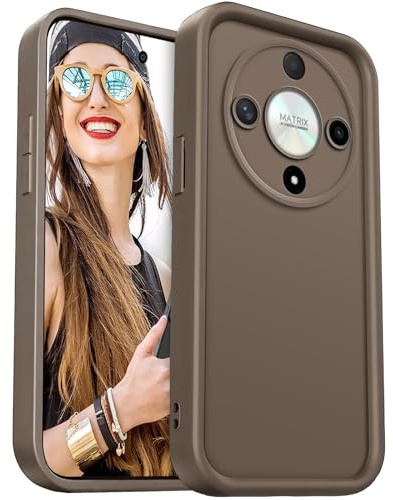 DESSEN Funda para Honor Magic 5 Lite 5G / Magic5 Lite 5G Capa Protectora- Silicona Carcasa Antigolpes Protector Camara Móvil Case Cover Suave Bumper Resistente, Marrón