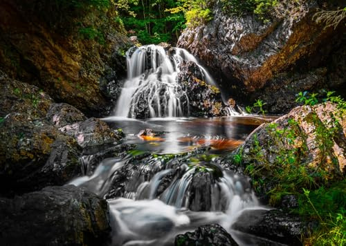 CORFOTO 2.1x1.5m Garden Waterfall Backdrop Water Stream River Rocks Background Natural Waterfall Backdrop Waterfalls Photography Background ravel Adult Portrait Studio Prop