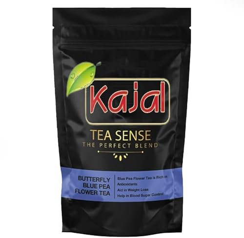 Kajal Té de flores azules 50 g | Té de hierbas natural para calmar, desintoxicar, antioxidantes saludables, sin cafeína (1 x 50 gramos)