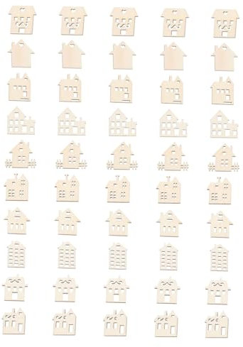 KONTONTY 100stücke Teiliges Holzplättchen Bastelset Aus Robustem Holz Kleine Hausformen Blanko Diy Holzrohlinge Zum Bemalen Für Junge Mädchen Kreativität Und Handgemachte Holzornamente