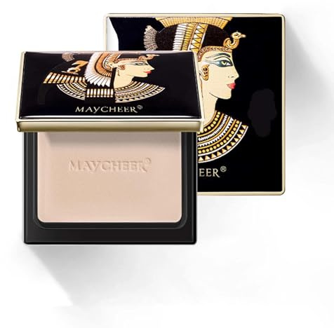 Pressed Setting Powder Matte Face - Long Lasting Dual-Use Foundation for Dry/Wet Application - Conceal, and Smooth Skin - Lightweight Makeup with Mirror & Puff - Waterproof