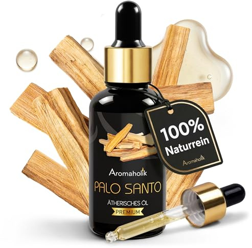 Aromaholik Palo Santo Öl BIO 100% natürlich – Ätherische Öle für Diffuser & Aroma Diffuser – Zertifiziertes ätherisches Öl aus Indien – Palo Santo Essential Oils 30ml für Sauna & Massage