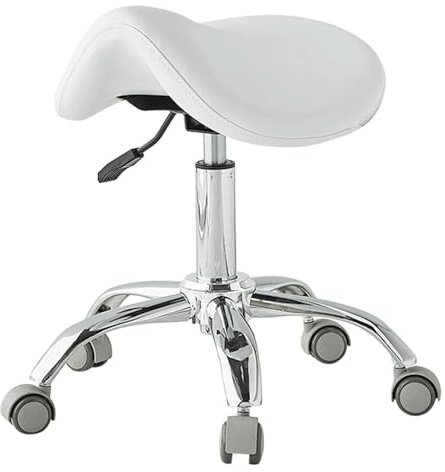 JAVPTAV Sattelhocker mit Rädern, Rollhocker, höhenverstellbar von 49 bis 64 cm, professioneller Hocker for Zahnhygieniker und Zahnärzte