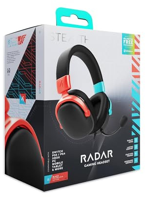 STEALTH RADAR Red/Blue Gaming Headset Multi-Format Compatible, 40mm Drivers