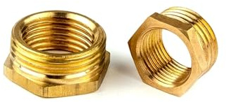 Brass Reducer Hex Bushing Female Adapter, Brass Hose Fitting Hex BSP Reducer Bushing Male To Female Multiple Sizes(3/8-1/2)