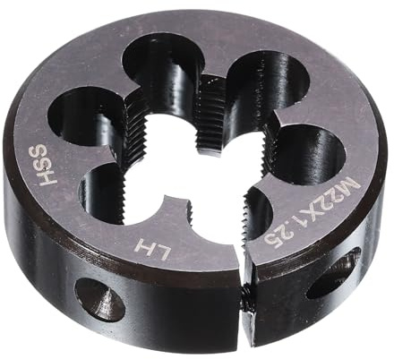 OYSKGNCMW Matriz de roscado Redondo M22 x 1,25, Rosca métrica de 2 de diámetro Exterior, Ajustable a izquierdas, de Acero de Alta Velocidad (HSS), para reparación de roscas.