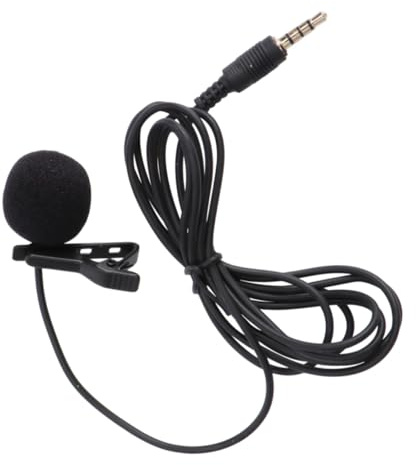 DOITOOL Ansteckmikrofon Kondensatormikrofon aus Metall Schwarz für Laptop | 360-grad Drehclip, Windschutz gegen Umgebungsgeräusche, für Kamera bei Videomeetings und Chats