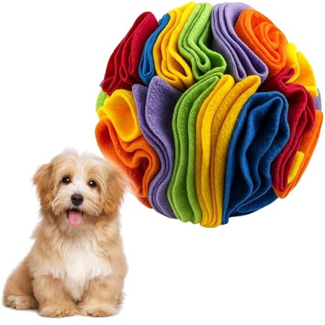 Yuwnd Schnüffelball Hund, Schnüffelball für Hunde, 10 cm Hundespielzeug Intelligenz, Intelligenzspielzeug für Hunde Geruchstraining Langsames und Füttern (Regenbogenfarben)